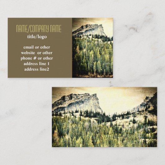 山松樹ビジネスカスタムカード写真アート 名刺 (正面/裏面)