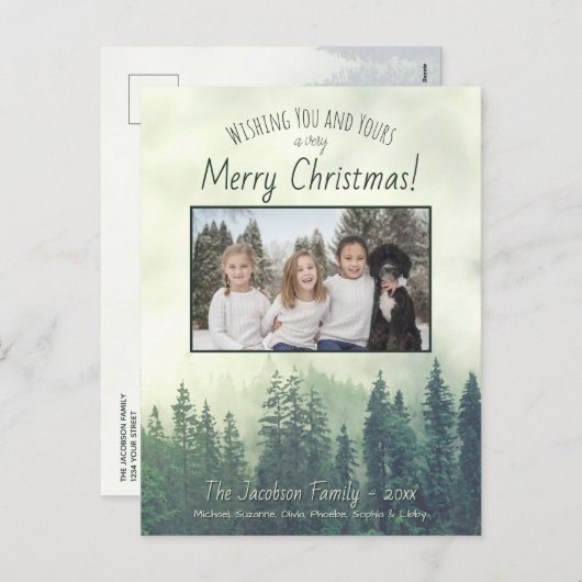 山松素朴メリークリスマスフォト シーズンポストカード (正面/裏面)