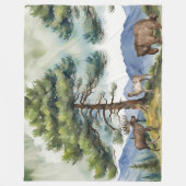 山林の動物フリースブランケット フリースブランケット (正面)