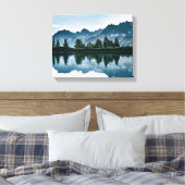 山林の反射 キャンバスプリント (インサイチュ (寝室))