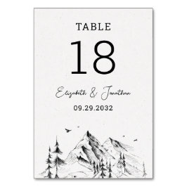 山林の手描きテーブル番号 テーブルナンバー