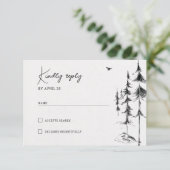 山林の手描きRSVP 出欠カード (スタンド正面)