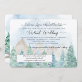 山林の木の水の色バーチャル結婚ズ 招待状 (正面/裏面)