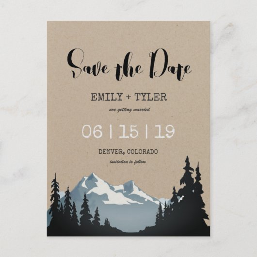 山林の森の木々は日付を保存 案内ポストカード (正面)