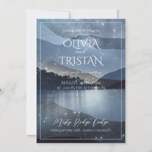 山林の水の色を魅了結婚した 招待状 (正面)