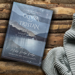 山林の水の色を魅了結婚した 招待状