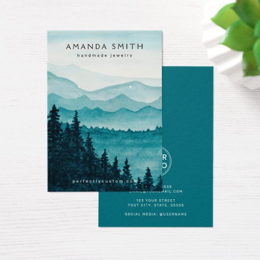 山林の水彩表示カード (デスク)