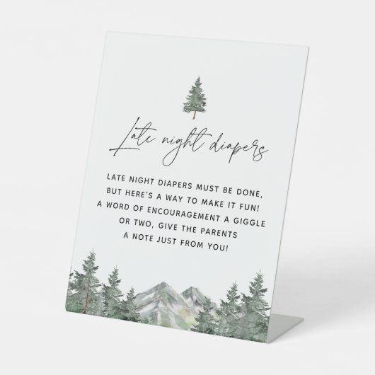 山林の深夜おむつ赤ちゃんシャワー 台座サイン (正面)