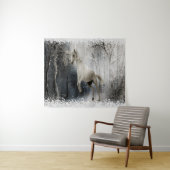 山林の白冬馬 タペストリー (インサイチュ(横))