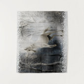 山林の白冬馬 タペストリー (正面)