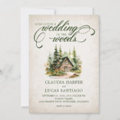 山林の目的地の結婚式詳細 招待状 (正面)