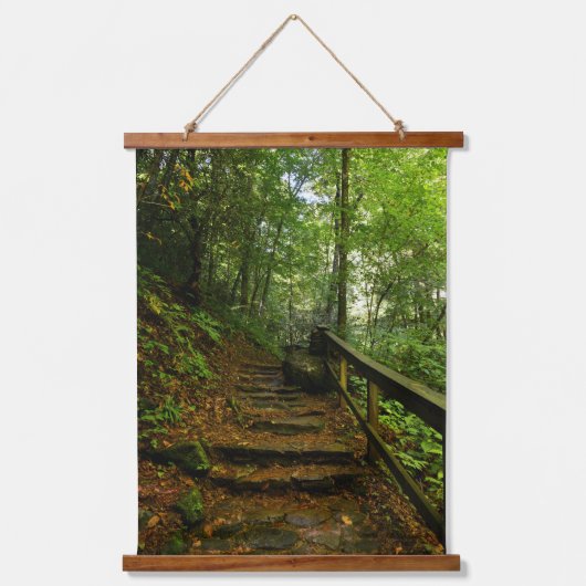 山林の石道の写真自然 吊り下げ型タペストリー (正面)