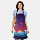 山林の風景 エプロン (着用した状態)