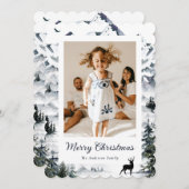 山林の鹿の写真メリークリスマスカード シーズンカード (正面/裏面)