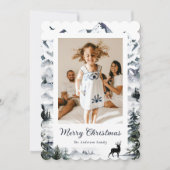 山林の鹿の写真メリークリスマスカード シーズンカード (正面)