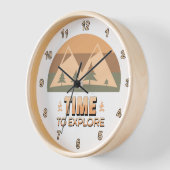 山林を探索する時間ヴィンテージ夕日 壁時計 (傾斜)