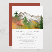 山林アドベンチャー素晴らしベビーシャワー 招待状 (正面/裏面)