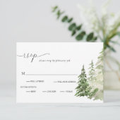山林ウェディング素朴RSVPカード 招待状 (スタンド正面)