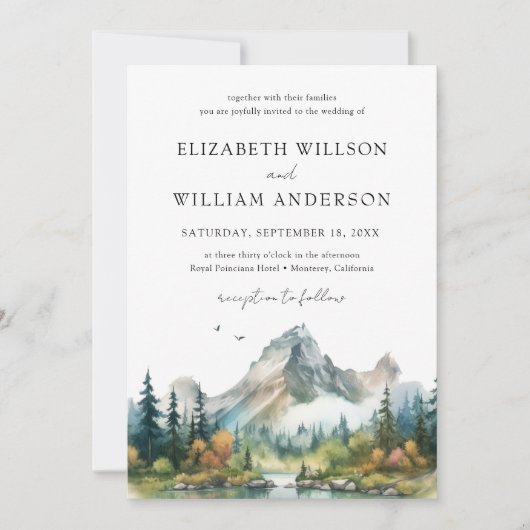 山林エバーグリーン結婚ツリーの写真 招待状 (正面)