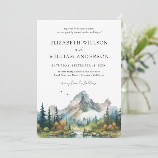 山林エバーグリーン結婚ツリーの写真 招待状 (スタンド正面)