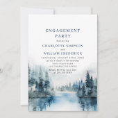 山林エレガント婚約パーティ写真 招待状 (正面)