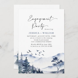 山林エレガント婚約パーティ 招待状