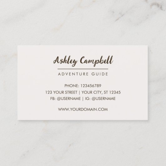 山林パーソナライズされた自然名刺 名刺 (裏面)