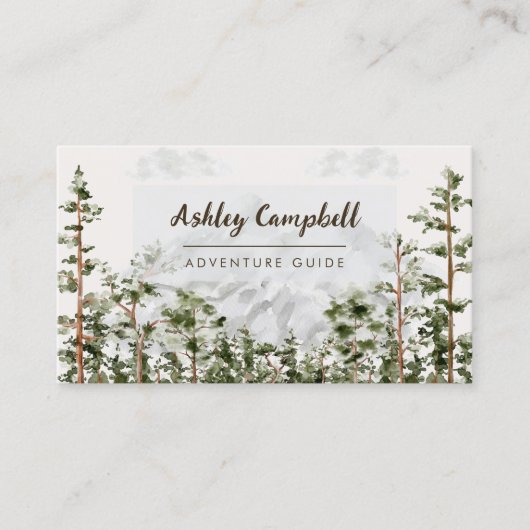 山林パーソナライズされた自然名刺 名刺 (正面)