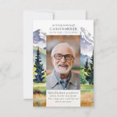 山林フォト悔やみや弔慰メモリアル葬儀 サンキューカード (裏面)