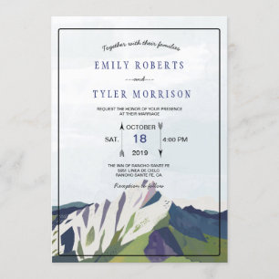 山林モダン林の結婚式の招待 招待状