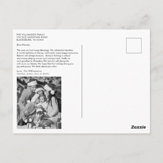 山林威厳のある林クリスマスカード ポストカード (裏面)