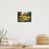 山林小屋アート ポスター (キッチン)