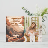 山林素朴写真第1回誕生日 招待状 (スタンド正面)