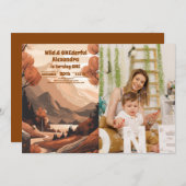 山林素朴写真第1回誕生日 招待状 (正面/裏面)