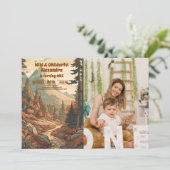 山林素朴写真第1回誕生日 招待状 (スタンド正面)