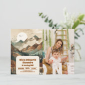 山林素朴写真第1回誕生日 招待状 (スタンド正面)