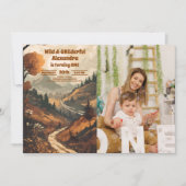 山林素朴写真第1回誕生日 招待状 (正面)