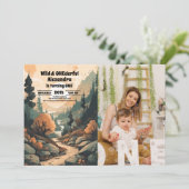 山林素朴写真第1回誕生日 招待状 (スタンド正面)