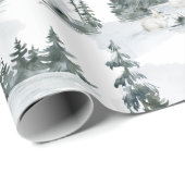 山林素朴動物キャビンクリスマスプレゼント ラッピングペーパー (ロールコーナー)
