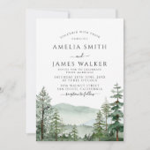 山林素朴地野外林結婚I 招待状 (正面)