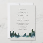 山林素朴外モダン結婚野 招待状 (正面)