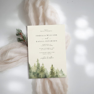 山林素朴屋外ヴィンテージ結婚式 招待状