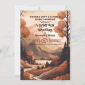 山林素朴常緑赤ちゃんシャワー 招待状 (正面)