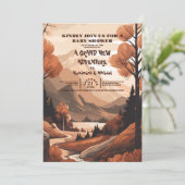 山林素朴常緑赤ちゃんシャワー 招待状 (スタンド正面)