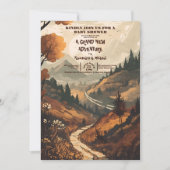 山林素朴常緑赤ちゃんシャワー 招待状 (正面)