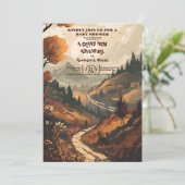 山林素朴常緑赤ちゃんシャワー 招待状 (スタンド正面)