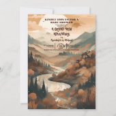 山林素朴常緑赤ちゃんシャワー 招待状 (正面)