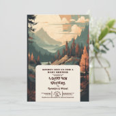 山林素朴常緑赤ちゃんシャワー 招待状 (スタンド正面)