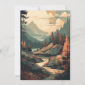 山林素朴常緑赤ちゃんシャワー 招待状 (裏面)