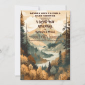 山林素朴常緑赤ちゃんシャワー 招待状 (正面)